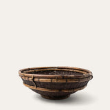 Distressed Hand-Woven Vintage-Inspired Bamboo & Rattan Bowl