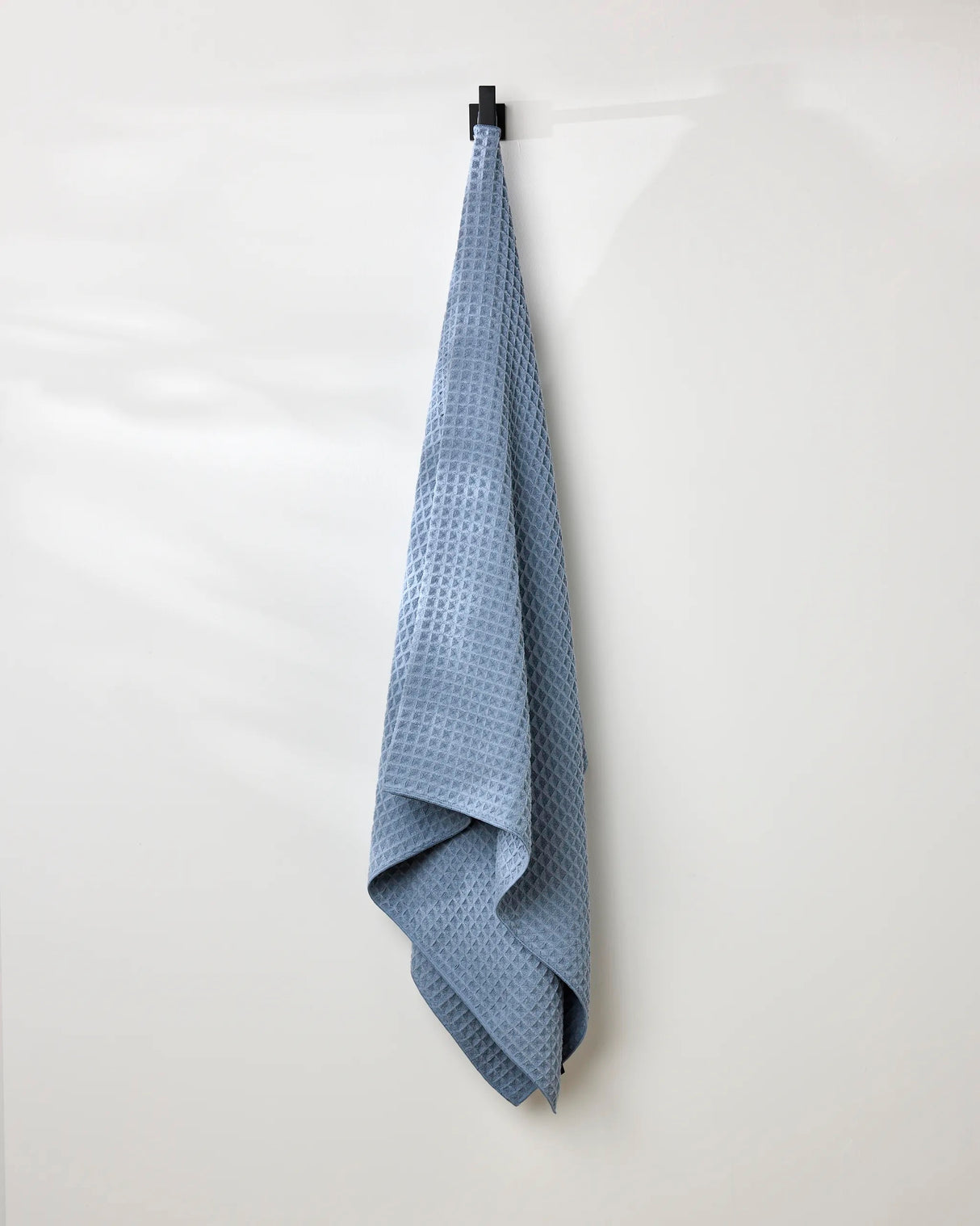 Sky Blue Waffle Geometry Bath Towel & Washcloth
