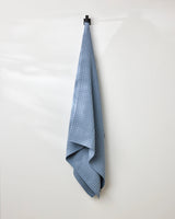Sky Blue Waffle Geometry Bath Towel & Washcloth