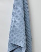 Sky Blue Waffle Geometry Bath Towel & Washcloth