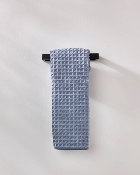 Sky Blue Waffle Geometry Bath Towel & Washcloth