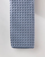 Sky Blue Waffle Geometry Bath Towel & Washcloth