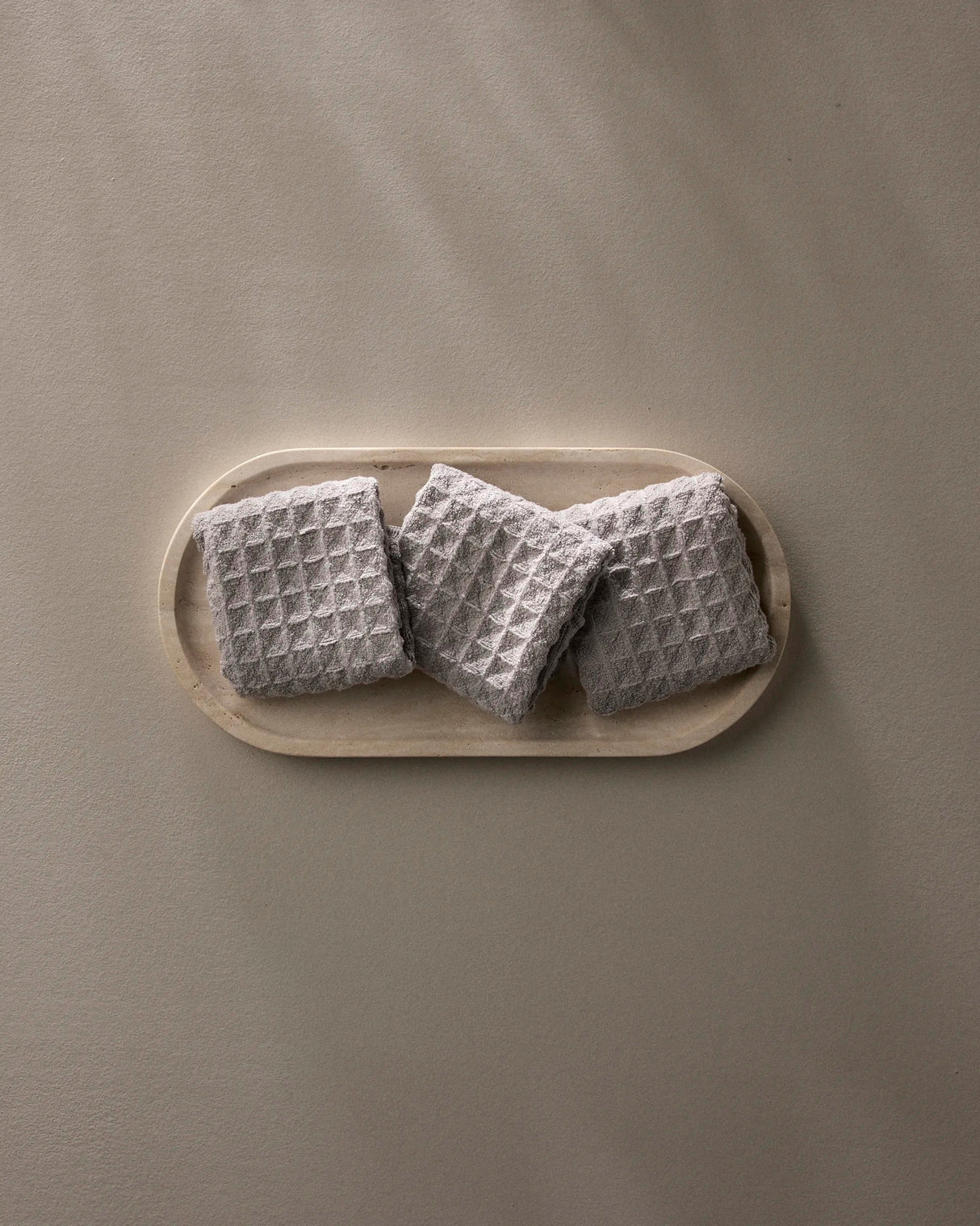 Stone Waffle Geometry Bath Towel & Washcloth