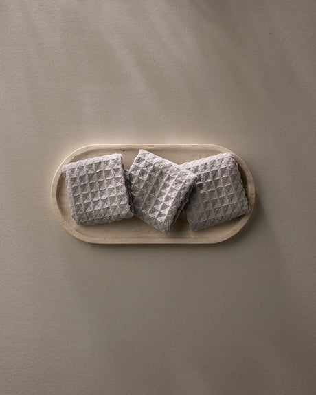 Stone Waffle Geometry Bath Towel & Washcloth