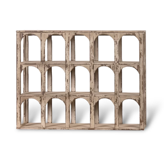disstressed wooden cubby pocket display shelf by ragon house