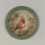 Round Frame Christmas Cardinal Wall Art