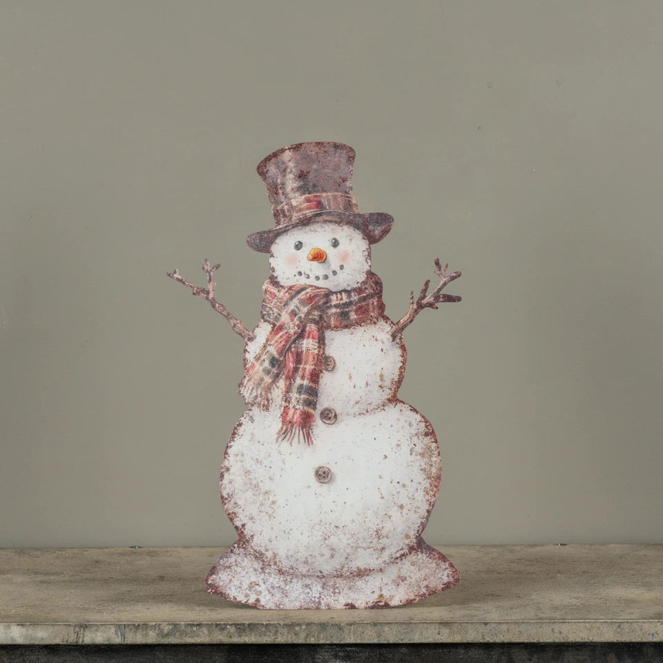 Plaid Snowman Metal Dummy Board