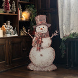 Plaid Snowman Metal Yard Dummy Board