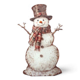 Plaid Snowman Metal Yard Dummy Board