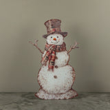 Plaid Snowman Metal Yard Dummy Board