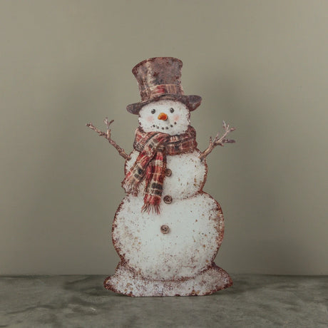 Plaid Snowman Metal Yard Dummy Board