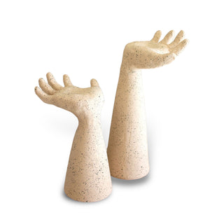 clay arm and palm display sculptures by Kalalou