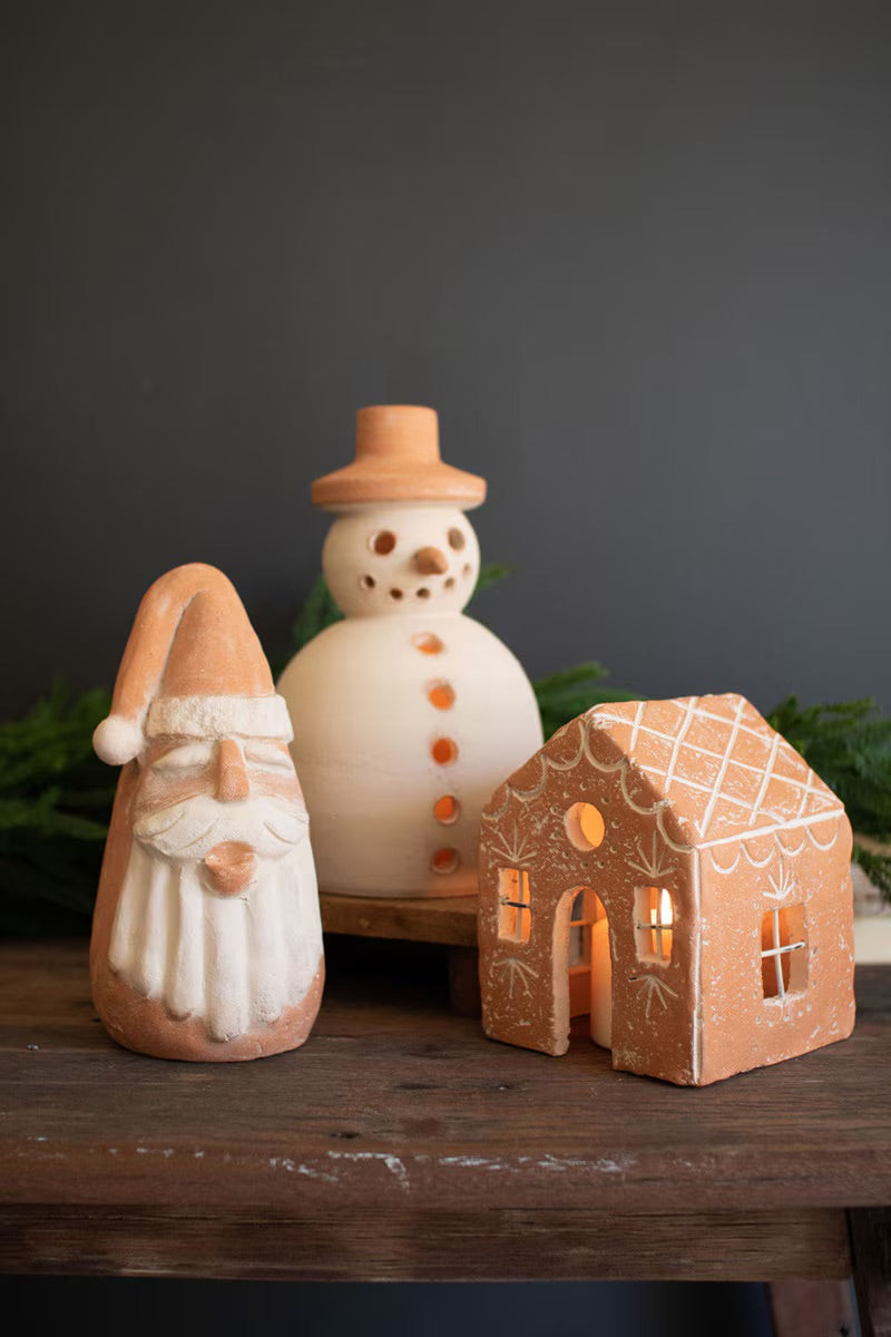 Ivory & Terracotta Snowman Luminary - Thumbnail 4