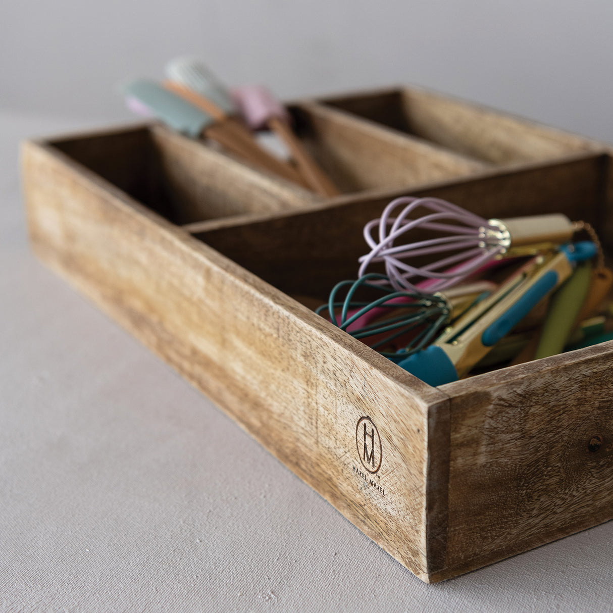 Mango Wood Divided Tray with Handles