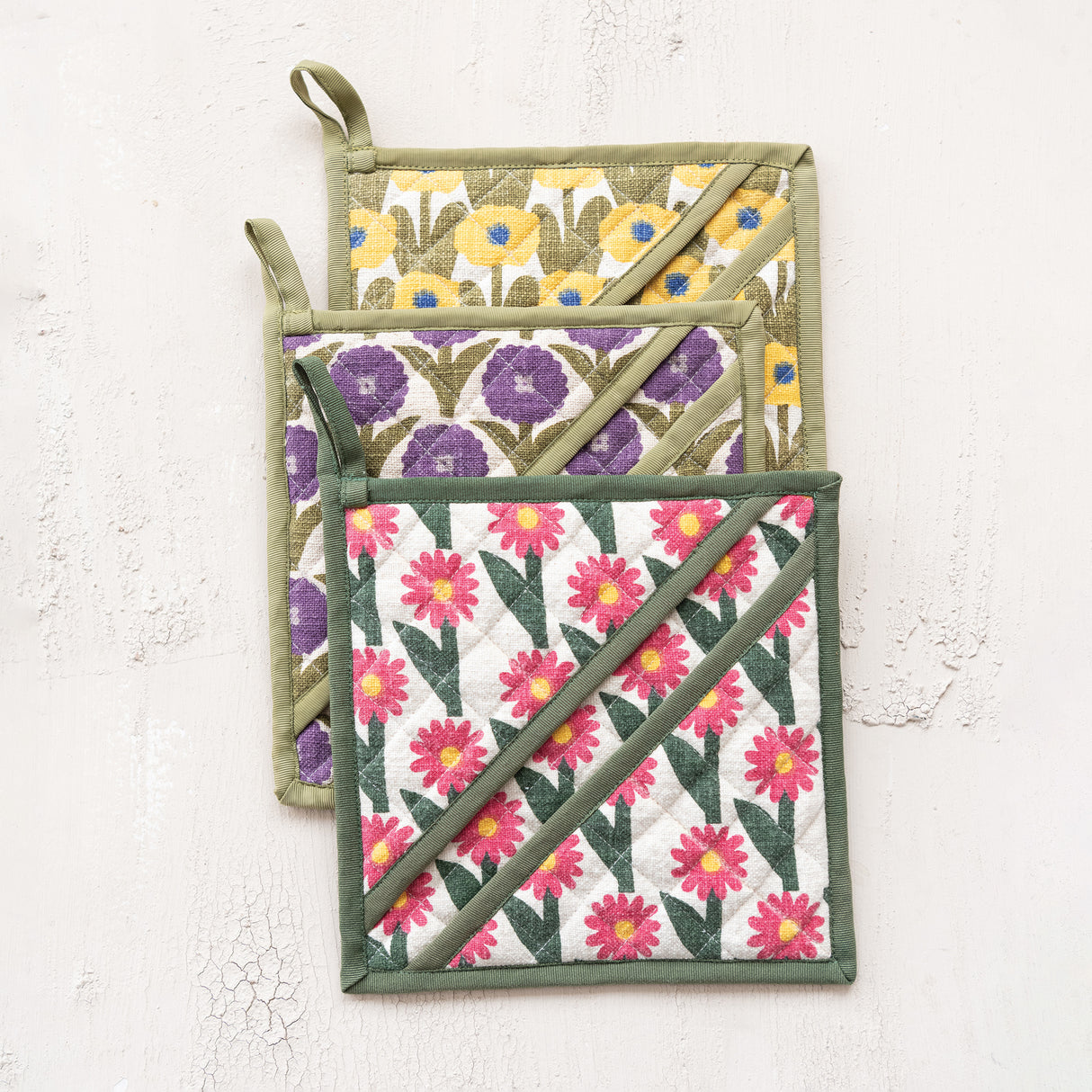 Floral Cotton Slub Pot Holder