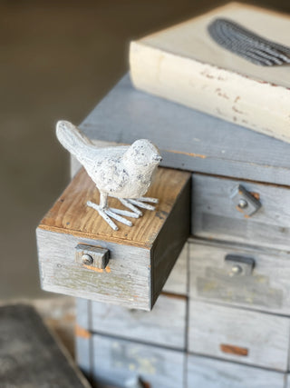 Distressed Cast Iron White Songbirds