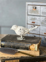 Distressed Cast Iron White Songbirds