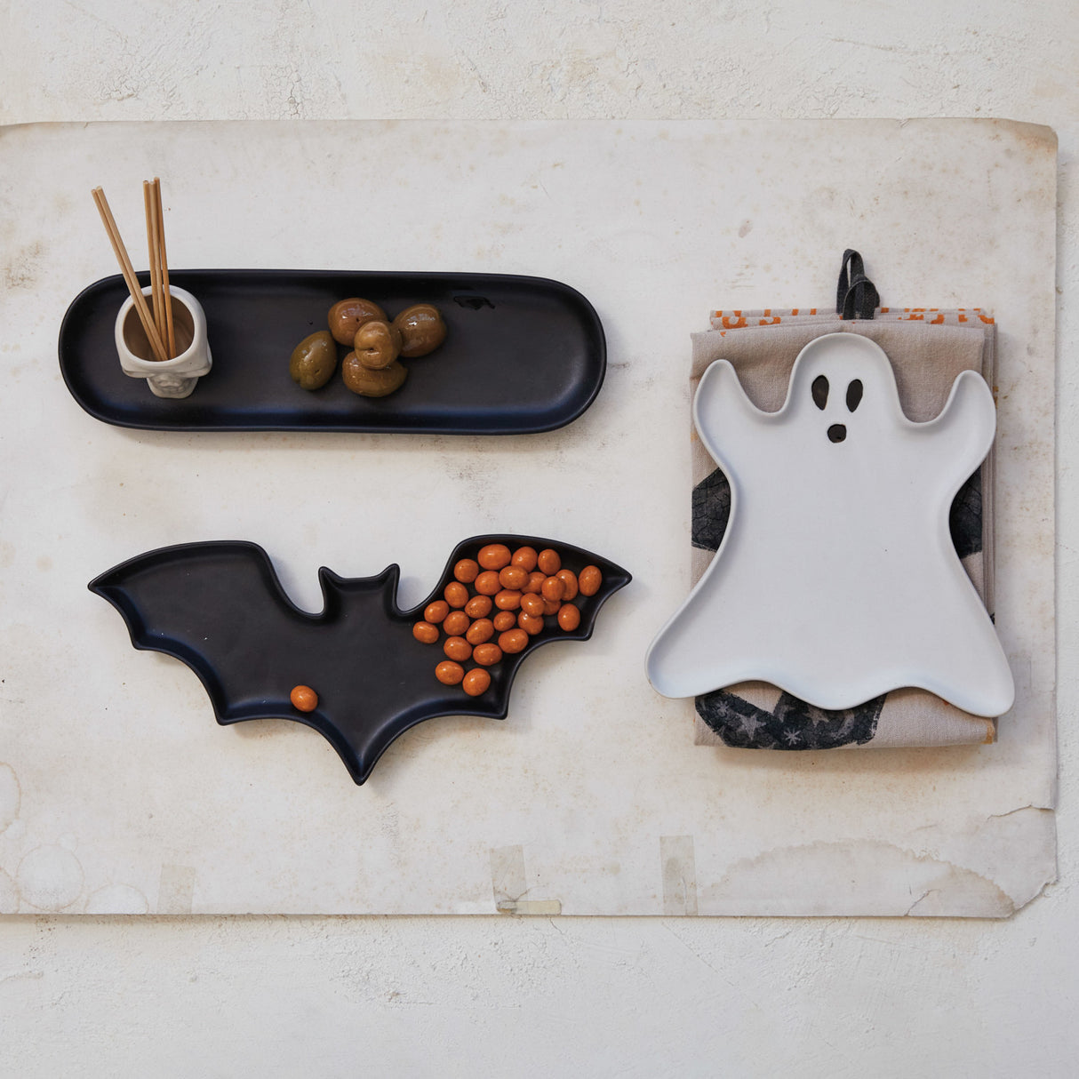 ghost shaped plate in kitchen