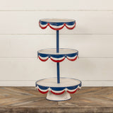 Patriotic Three-Tier Metal Serving Tray