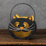 Retro Black Cat Halloween Bucket with Handle | 2 Sizes