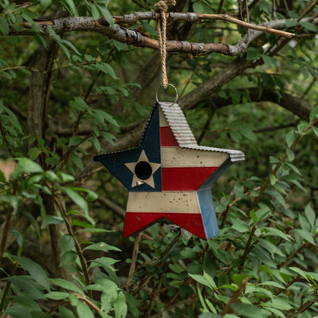 Patriotic Star Hanging Birdhouse