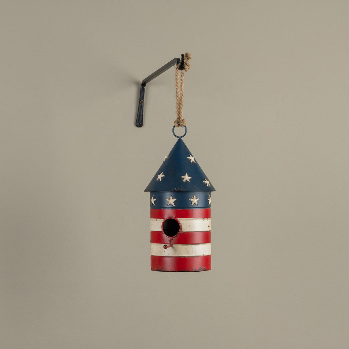 Round Patriotic Hanging Birdhouse
