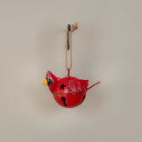 Metal Cardinal Bell with Rope Hanger