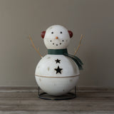 Metal Bell Snowman Figurine