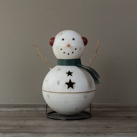 Metal Bell Snowman Figurine