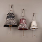 Oversized Aged Metal Bells with Rope Hanger