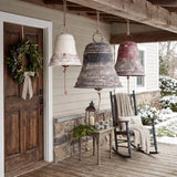 Oversized Aged Metal Bells with Rope Hanger