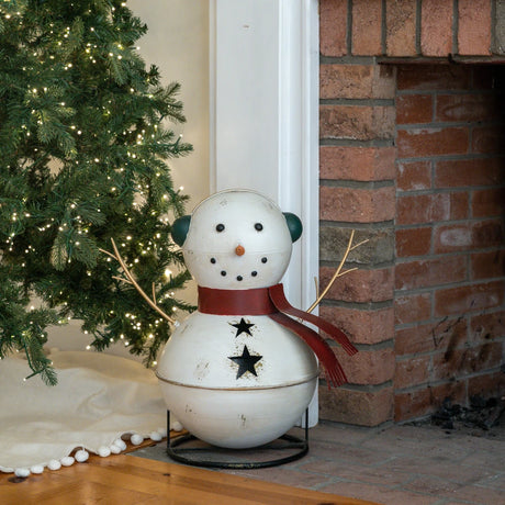 Metal Bell Snowman Figurine