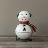 Metal Bell Snowman Figurine