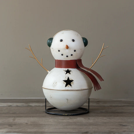Metal Bell Snowman Figurine
