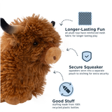 Highland Cow Plush Squeaker Dog Toy