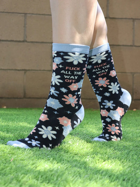 F*ck All The Way Off Floral Women's Crew Socks