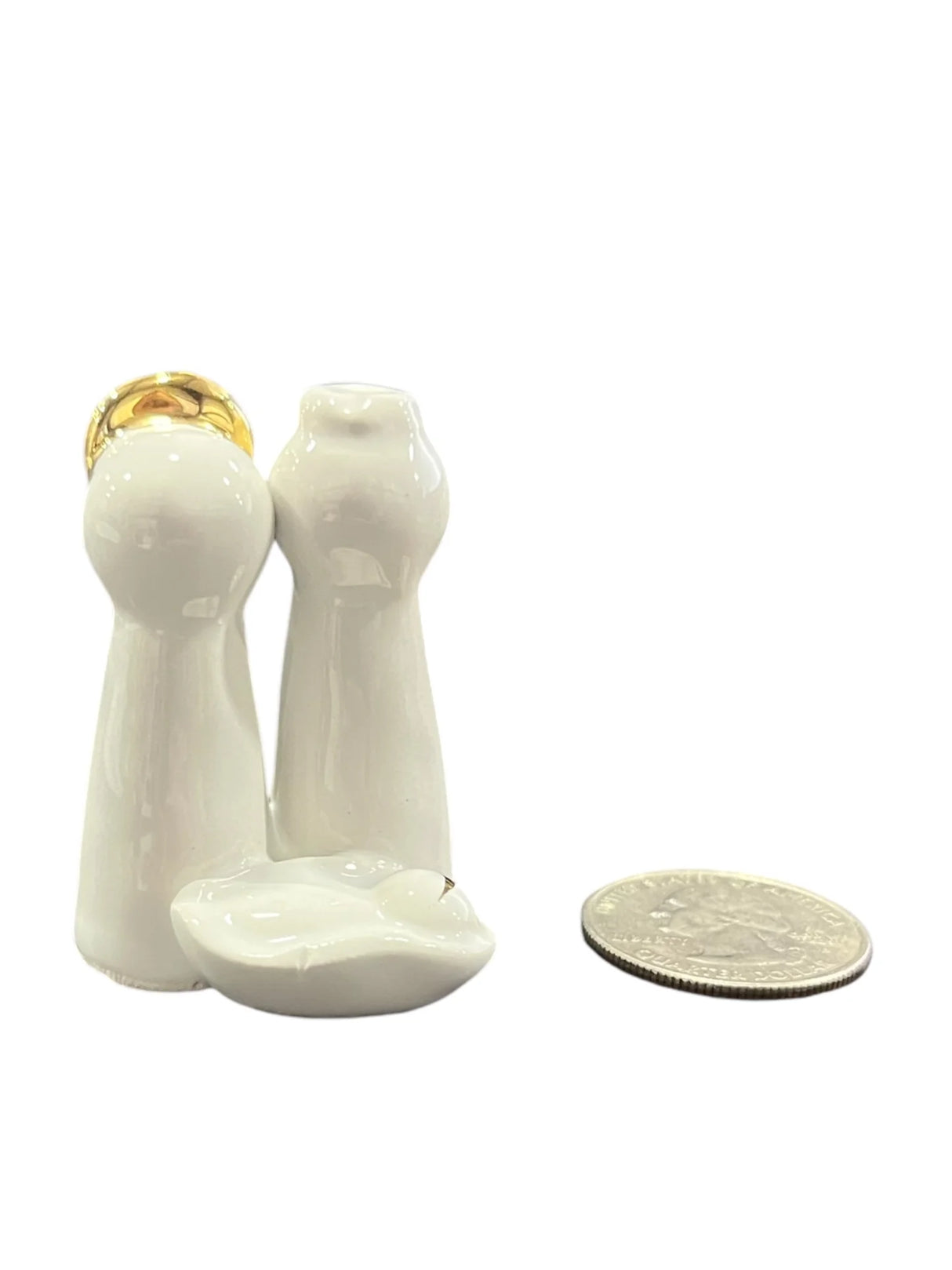 Pocket White Ceramic Nativity Set