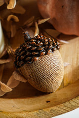 Light Brown Resin Acorn with Pinecone Top