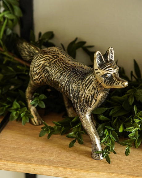 Gold Aluminum Fox Figurine