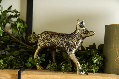 Gold Aluminum Fox Figurine