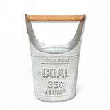 Metal Coal Bucket with Wood Handle