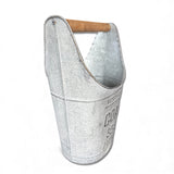 Metal Coal Bucket with Wood Handle