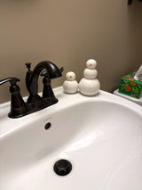 White Lacquer Ceramic Snowman Figurines