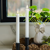 White 3D Flameless Taper Candles (Set of 2)