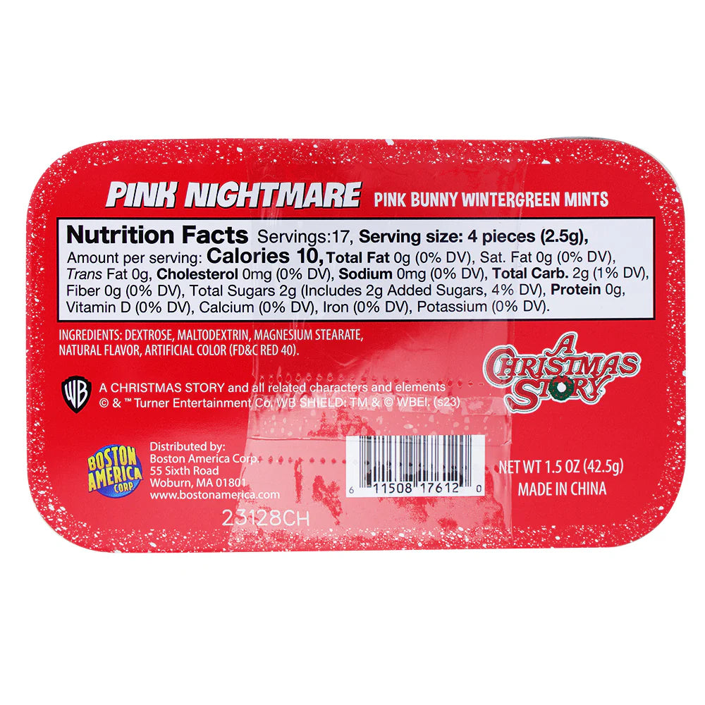 Christmas Story Pink Nightmare Wintergreen Mints Tin