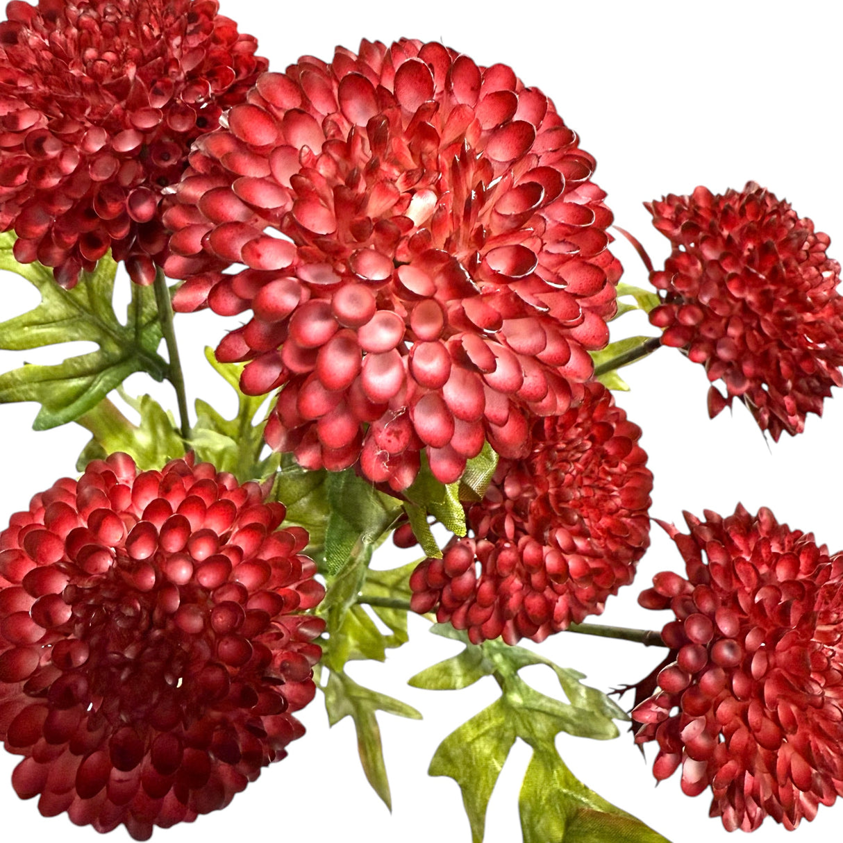 Artificial Red Ball Dahlia Bundle