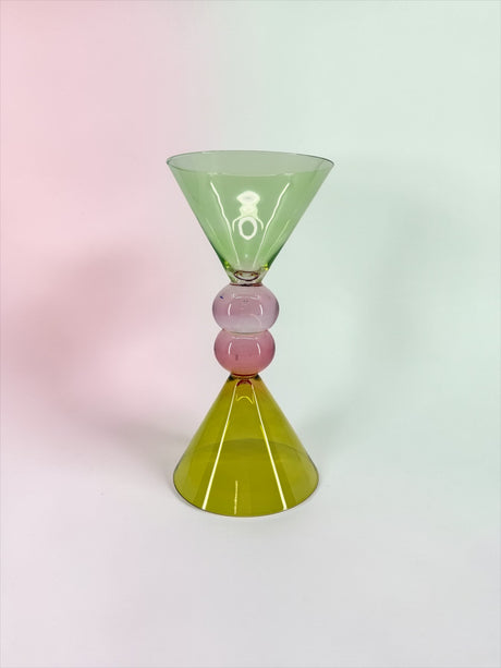 Two Tone Martini Glass with Ball Stem