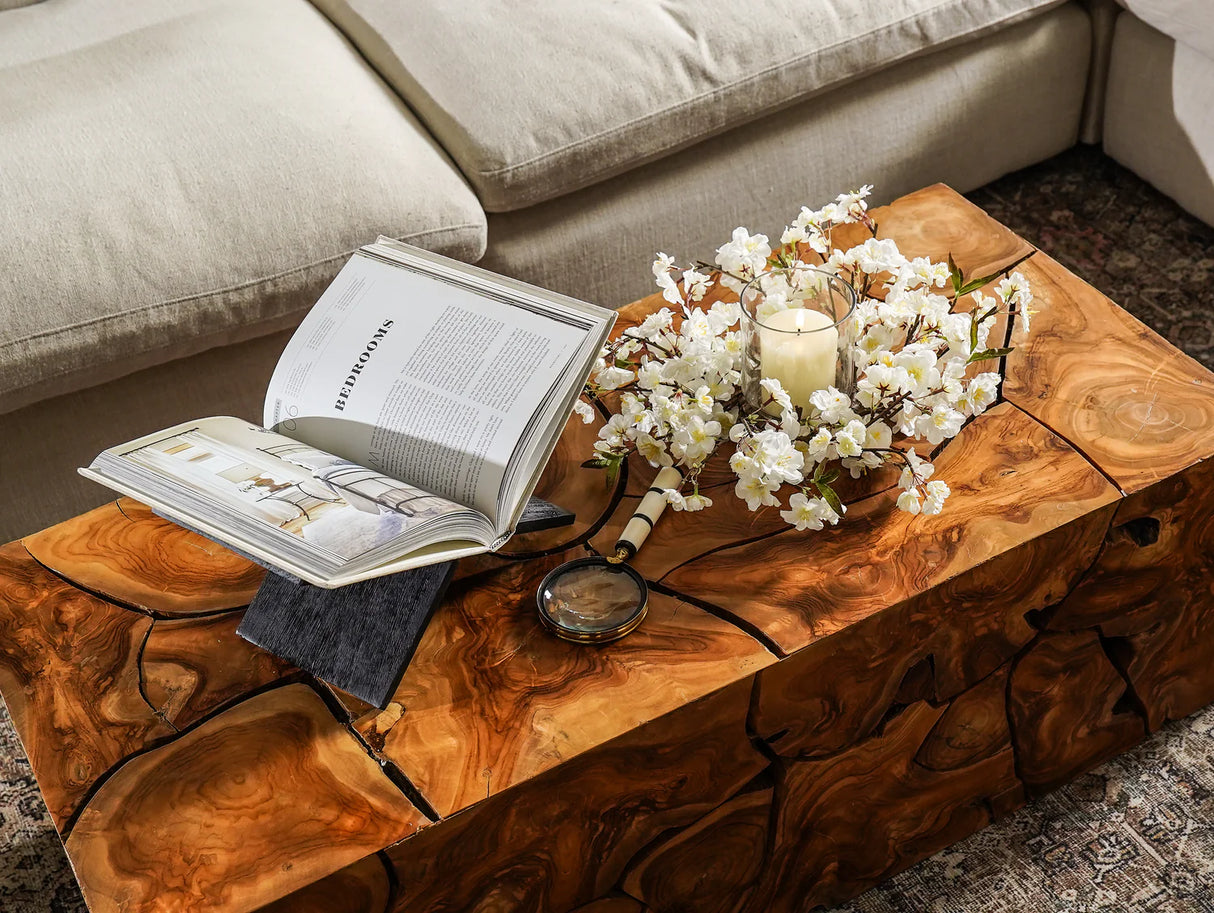 Black Wood Cookbook & Coffee Table Book Holder Stand