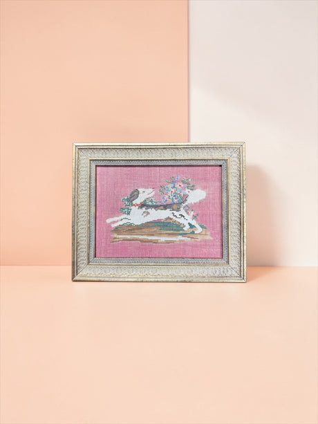 Embroidered Style Dog Wall Art