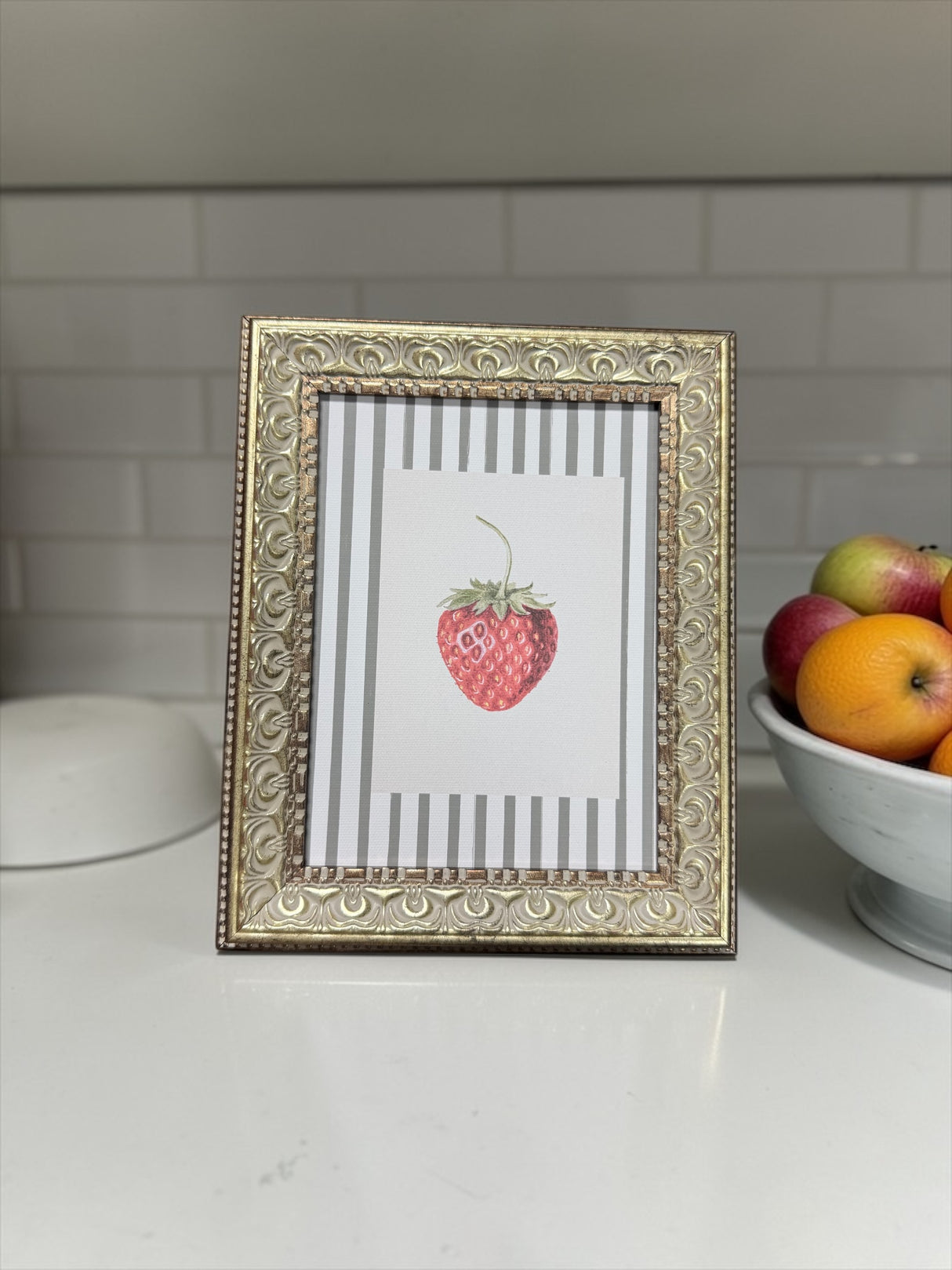 Framed Strawberry Botanical Wall Art
